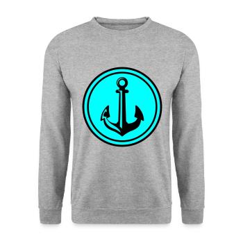 Anchor Icon Icon - Unisex Sweatshirt - salt & pepper - Front - Alina (178cm) & Michal (187cm)