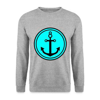 Anker - Unisex Pullover - Weißgrau meliert - Vorne - Alina (178cm) & Michal (187cm)