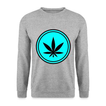 Hemp Leaf Icon - Unisex Sweatshirt - salt & pepper - Front - Alina (178cm) & Michal (187cm)