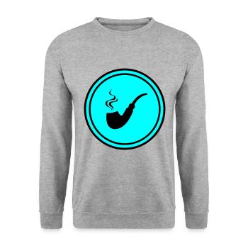 Smoking a pipe - Unisex Sweatshirt - salt & pepper - Front - Alina (178cm) & Michal (187cm)