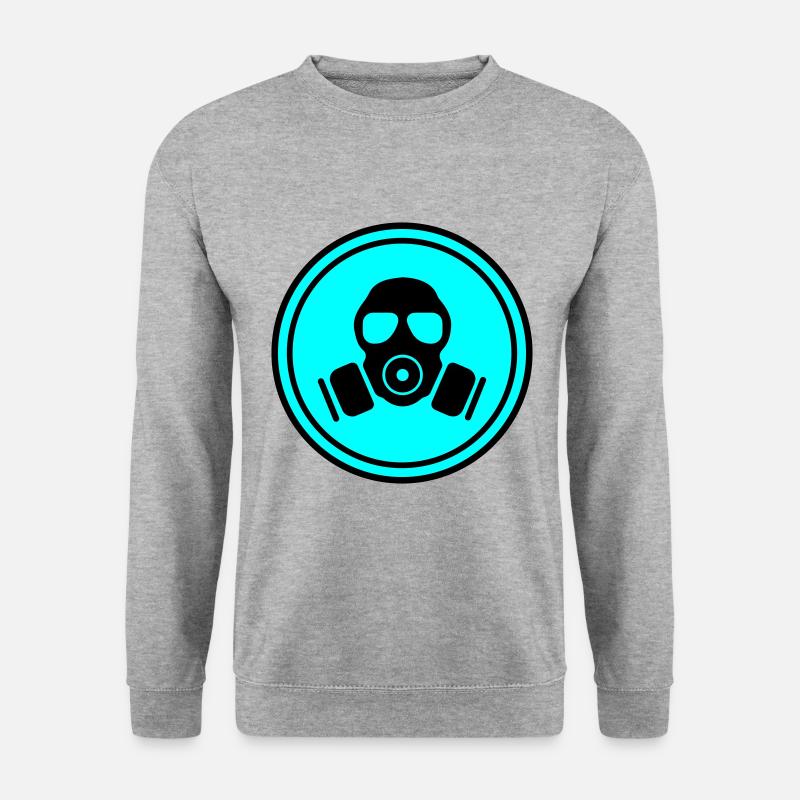 Gasmaske Symbol - Unisex Pullover - Weißgrau meliert