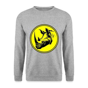 Rhinoceros Animal Silhouette - Unisex Sweatshirt - salt & pepper - Front - Alina (178cm) & Michal (187cm)