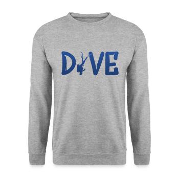 Dive - Tauchen Taucher Geschenk - Unisex Pullover - Weißgrau meliert - Vorne - Alina (178cm) & Michal (187cm)