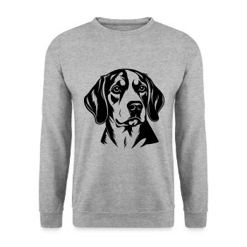 Beagle Dog Head - Unisex Sweatshirt - salt & pepper - Front - Alina (178cm) & Michal (187cm)