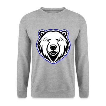 Polar Bear Head Polar Bear - Unisex Sweatshirt - salt & pepper - Front - Alina (178cm) & Michal (187cm)