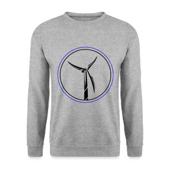 Wind Power Symbol Wind Turbine - Unisex Sweatshirt - salt & pepper - Front - Alina (178cm) & Michal (187cm)