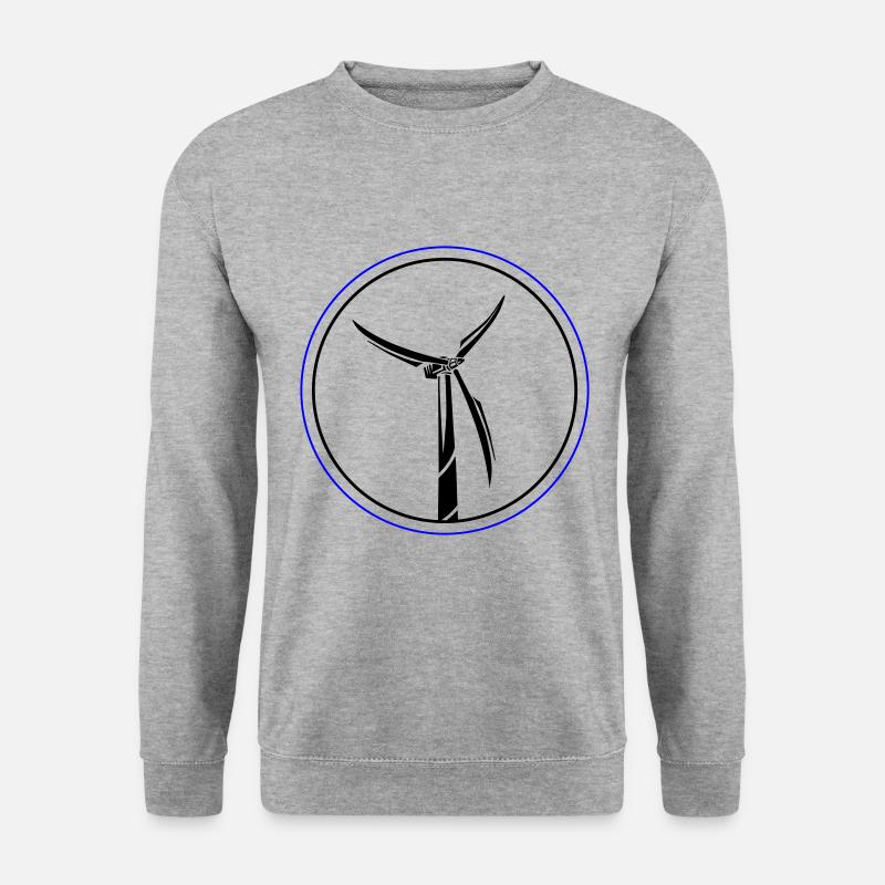 Symbole de l’énergie éolienne Éolienne - Sweat-shirt Unisexe - gris chiné