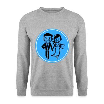 Jeunes mariés, Mariage, Mariée, Marié - Sweat-shirt Unisexe - gris chiné - Devant - Alina (178cm) & Michal (187cm)