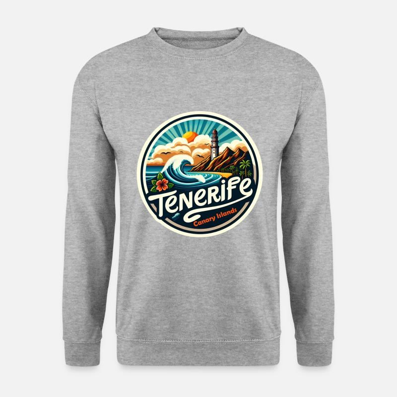 Teneriffa - Kanarische Inseln - Unisex Pullover - Weißgrau meliert
