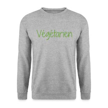 Vegetarian - Unisex Sweatshirt - salt & pepper - Front - Alina (178cm) & Michal (187cm)