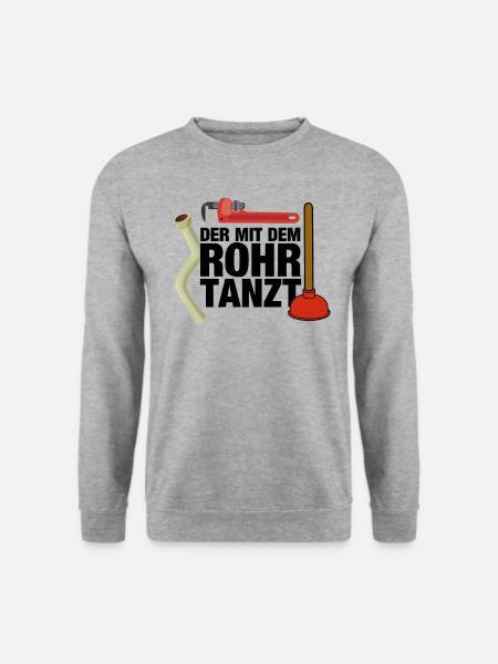 Klempner Spruch Lustig Männer Geschenkidee - Unisex Pullover - Weißgrau meliert