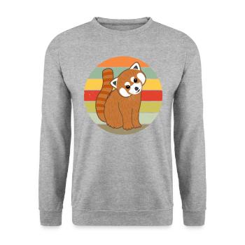 Red panda panda bear cute women men kids - Unisex Sweatshirt - salt & pepper - Front - Alina (178cm) & Michal (187cm)
