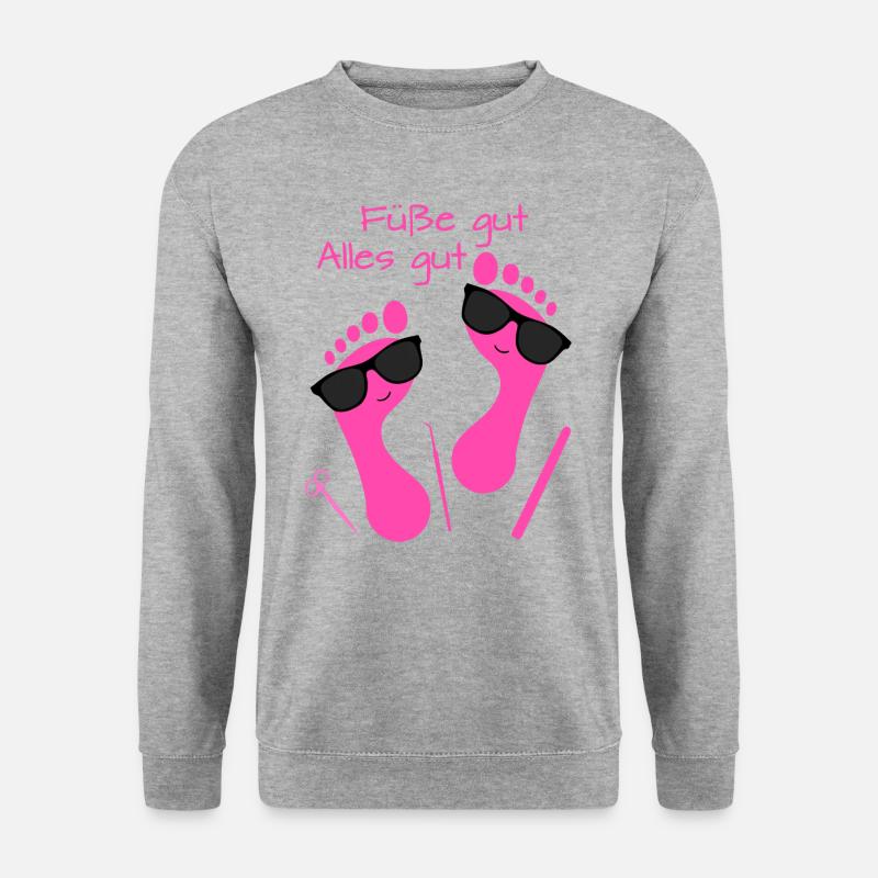 Fußpflege Pediküre Podologe Nagelstudio Geschenk - Unisex Pullover - Weißgrau meliert