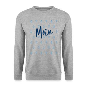Anker Moin - Unisex Pullover - Weißgrau meliert - Vorne - Alina (178cm) & Michal (187cm)