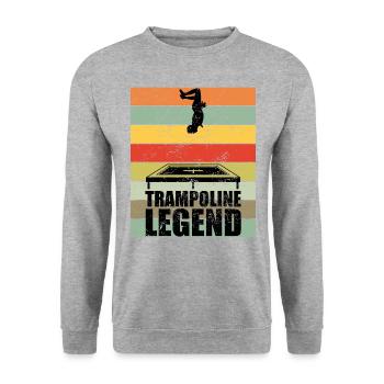 Trampoline Legend Trampoline Jump Retro Gift - Unisex Sweatshirt - salt & pepper - Front - Alina (178cm) & Michal (187cm)