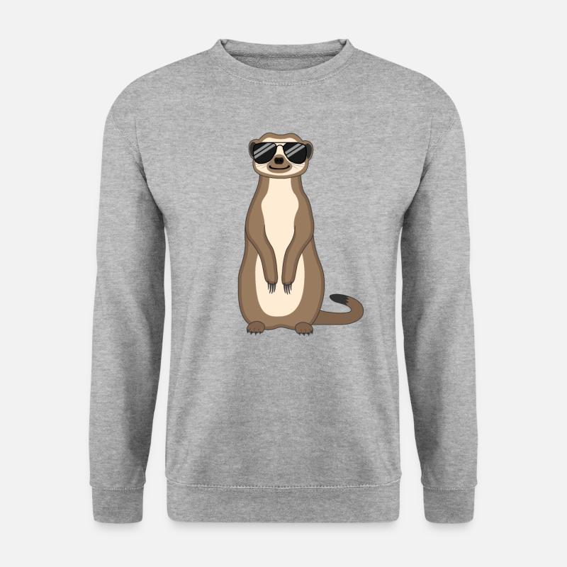 Erdmännchen Lustig Geschenk Damen Herren Kinder - Unisex Pullover - Weißgrau meliert