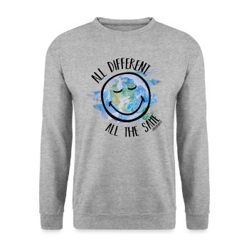 All Different All the Same Smileyworld black - Unisex Sweatshirt - salt & pepper - Front - Alina (178cm) & Michal (187cm)