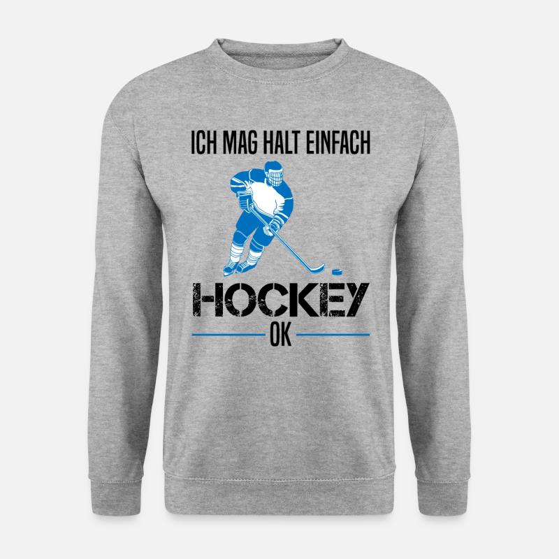 Eishockey Spruch Hockey Spieler Trainer Geschenk - Unisex Pullover - Weißgrau meliert