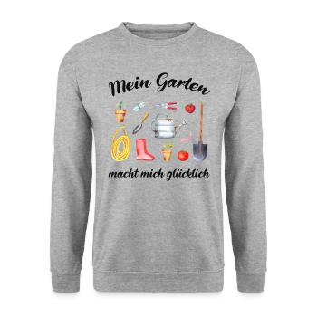 Garten Spruch Gärtner Hobbygärtner Geschenkidee - Unisex Pullover - Weißgrau meliert - Vorne - Alina (178cm) & Michal (187cm)
