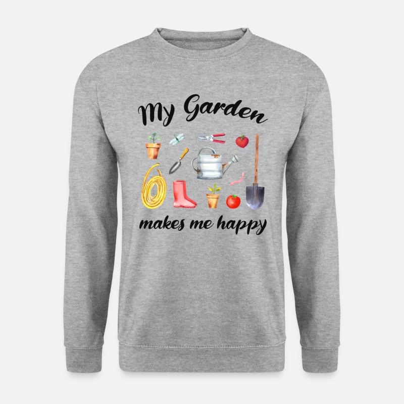 Garten Spruch Gärtner Hobbygärtner Geschenkidee - Unisex Pullover - Weißgrau meliert