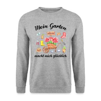 Garten Spruch Gärtner Hobbygärtner Geschenkidee - Unisex Pullover - Weißgrau meliert - Vorne - Alina (178cm) & Michal (187cm)