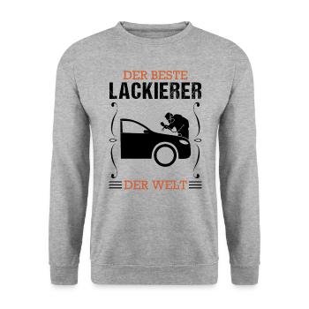 Fahrzeuglackierer Beruf Lackierer Geschenk - Unisex Pullover - Weißgrau meliert - Vorne - Alina (178cm) & Michal (187cm)