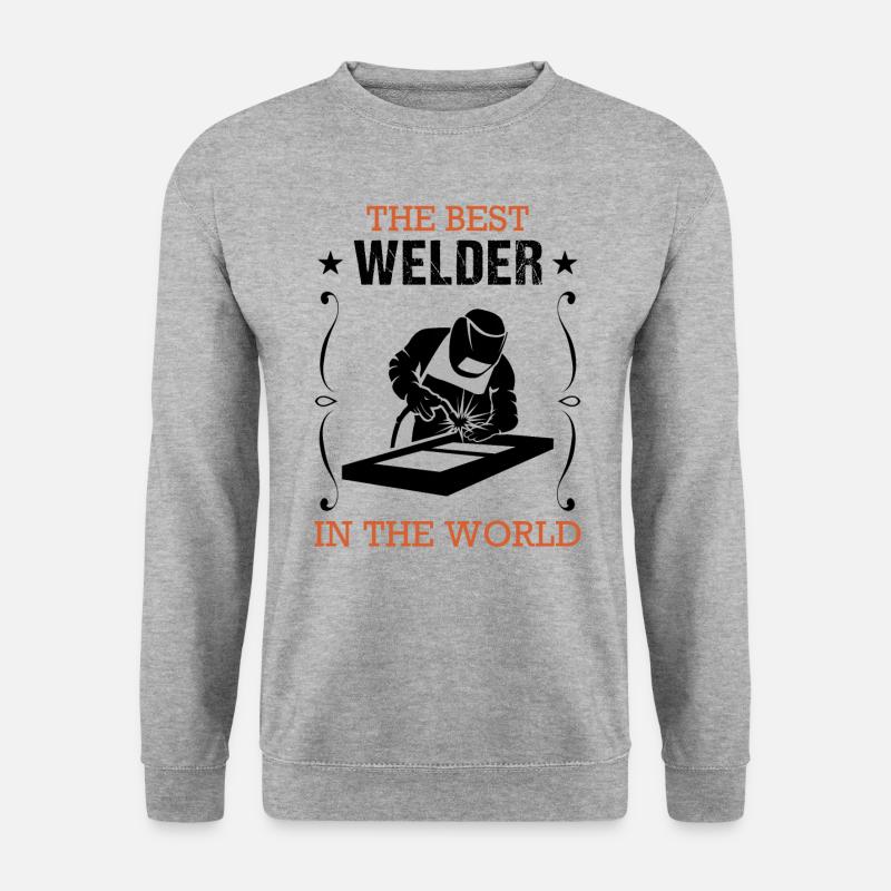 Schweißer Beruf Schweißgerät Handwerker Geschenk - Unisex Pullover - Weißgrau meliert
