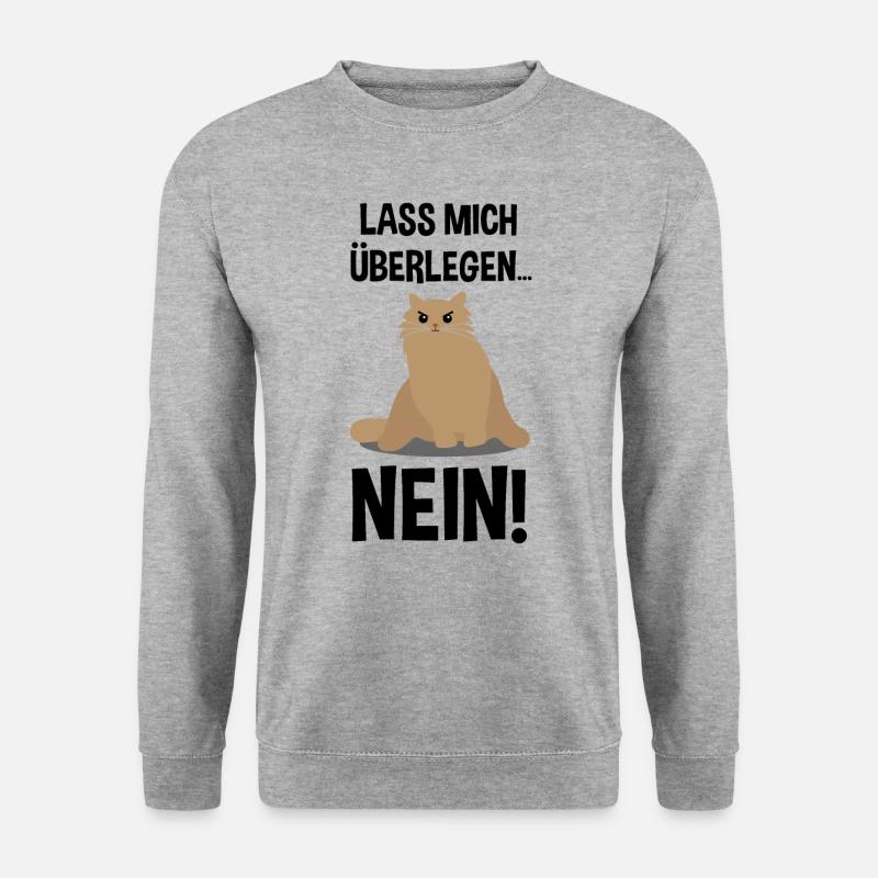 Böse Katze Lustiger Spruch Sarkasmus Geschenk - Unisex Pullover - Weißgrau meliert