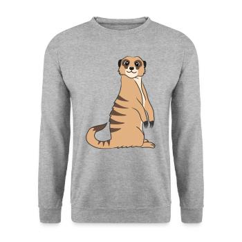 Meerkat Lover Gift Funny Animals - Unisex Sweatshirt - salt & pepper - Front - Alina (178cm) & Michal (187cm)