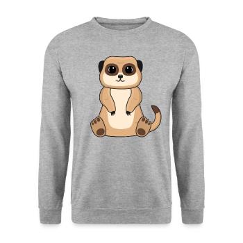 Meerkat Lover Gift Funny Animals - Unisex Sweatshirt - salt & pepper - Front - Alina (178cm) & Michal (187cm)