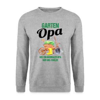 Garten Opa Lustiger Spruch Geschenk Herren - Unisex Pullover - Weißgrau meliert - Vorne - Alina (178cm) & Michal (187cm)
