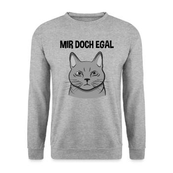 Katze Freches Kätzchen Lustiger Spruch Geschenk - Unisex Pullover - Weißgrau meliert - Vorne - Alina (178cm) & Michal (187cm)