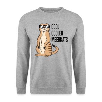 Cooles Erdmännchen Lustiger Spruch Geschenk - Unisex Pullover - Weißgrau meliert - Vorne - Alina (178cm) & Michal (187cm)