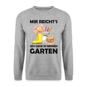 Garten Lustiger Spruch Hobbygärtner Geschenkidee - Unisex Pullover - Weißgrau meliert - Vorne - Alina (178cm) & Michal (187cm)