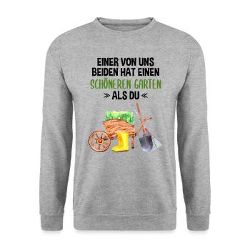 Garten Lustiger Spruch Hobby Gärtner Geschenkidee - Unisex Pullover - Weißgrau meliert - Vorne - Alina (178cm) & Michal (187cm)