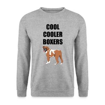 Boxer allemand chien chien amoureux disant cadeau - Sweat-shirt Unisexe - gris chiné - Devant - Alina (178cm) & Michal (187cm)