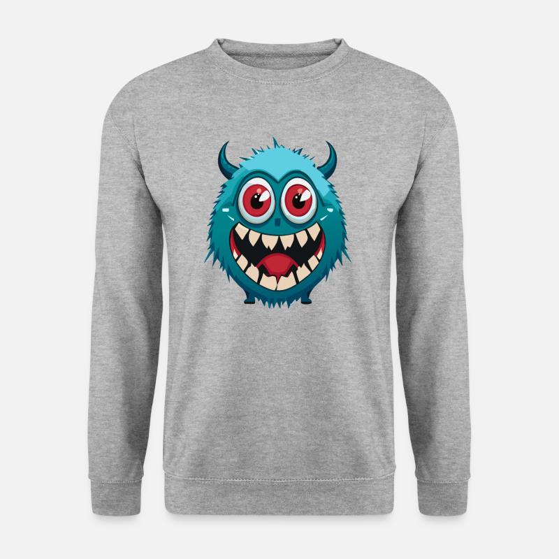 Cyberpunk Monster - Unisex Pullover - Weißgrau meliert