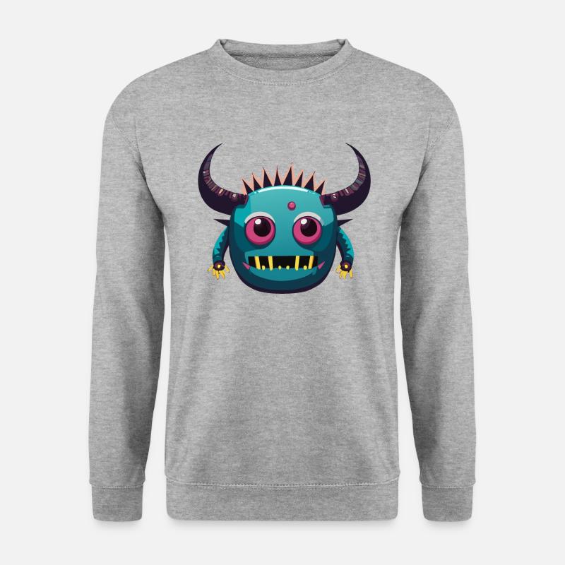 Cyberpunk Monster - Unisex Pullover - Weißgrau meliert