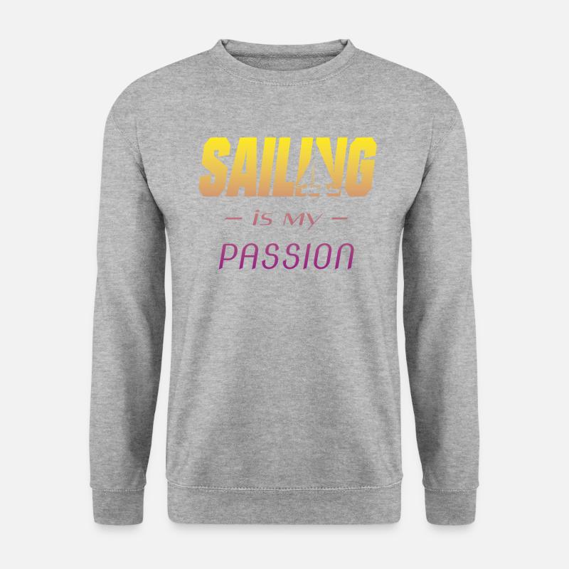 Segeln Segelboot Sailing - Unisex Pullover - Weißgrau meliert