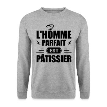 The Perfect Man Is Pastry Chef Pastry Gift - Unisex Sweatshirt - salt & pepper - Front - Alina (178cm) & Michal (187cm)