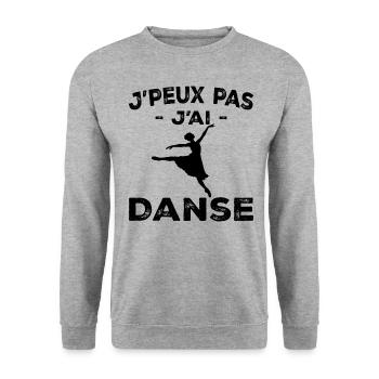 Je Peux Pas J'ai Danse - Femme Cadeau - Sweat-shirt Unisexe - gris chiné - Devant - Alina (178cm) & Michal (187cm)