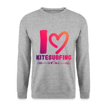 I love kitesurfing - Unisex Sweatshirt - salt & pepper - Front - Alina (178cm) & Michal (187cm)
