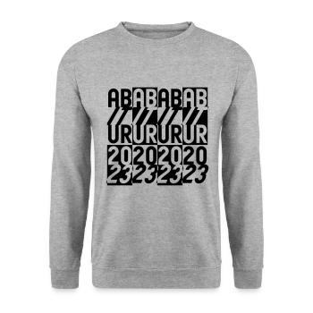Abitur 2023 Grafik mit Farbwechsel Funktion - Unisex Pullover - Weißgrau meliert - Vorne - Alina (178cm) & Michal (187cm)