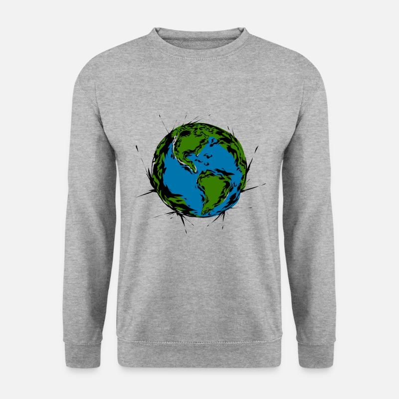 Welt - Unisex Pullover - Weißgrau meliert