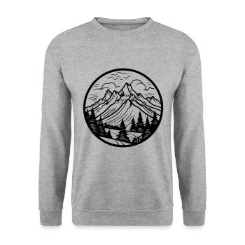 Berge Symbol Silhouette - Unisex Pullover - Weißgrau meliert - Vorne - Alina (178cm) & Michal (187cm)