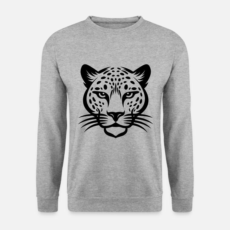 Gepard Kopf - Unisex Pullover - Weißgrau meliert