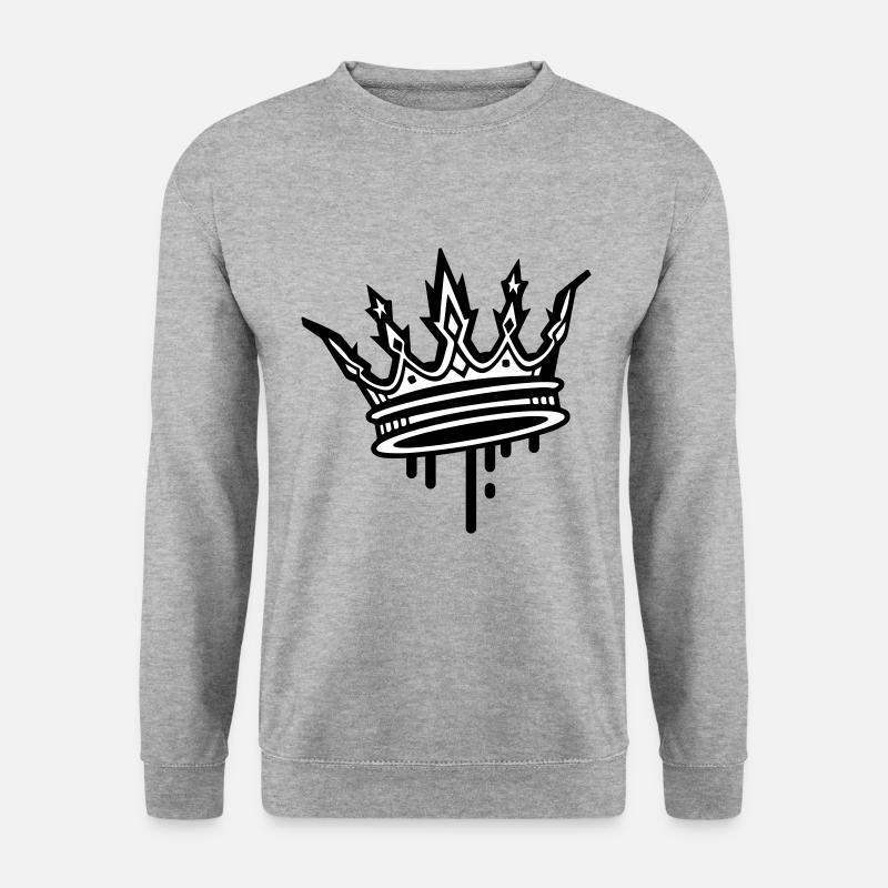 Krone King Symbol - Unisex Pullover - Weißgrau meliert