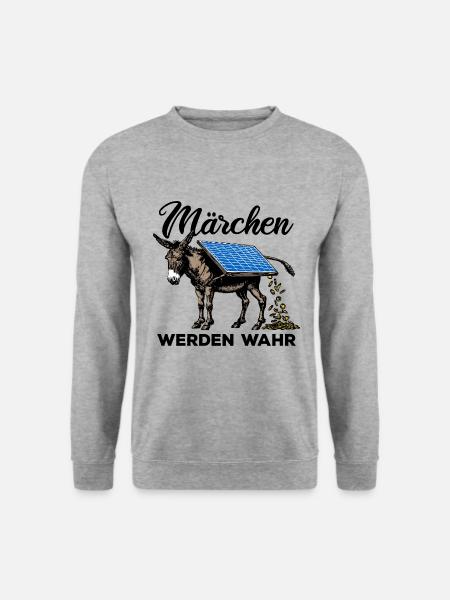 Märchen werden wahr - Goldesel - Photovoltaik - Unisex Pullover - Weißgrau meliert