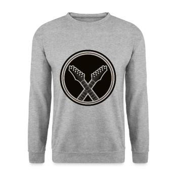Gitarre - Guitar - Vintage Rock - Band - Unisex Sweatshirt - salt & pepper - Front - Alina (178cm) & Michal (187cm)