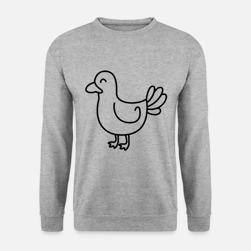 Gans Comic Tier - Unisex Pullover - Weißgrau meliert